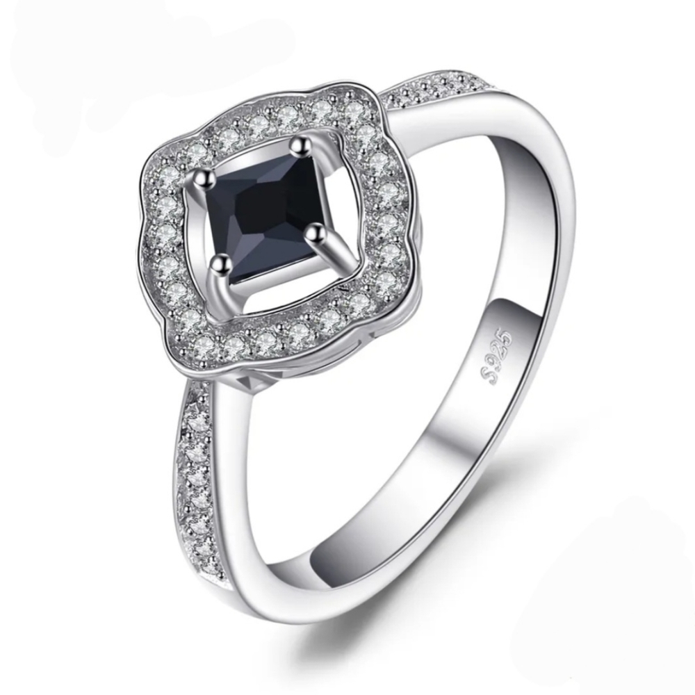 Sapphire sterling silver ring size 8